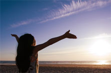 girl giving spiritual devotions